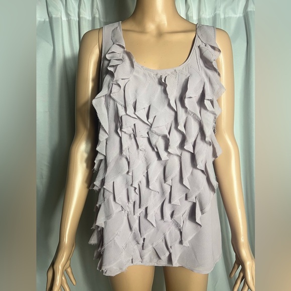 Michael Kors Women’s Size 8 Chic Ruffled Sleeveless Top Light Lavender Tank - Picture 1 of 6